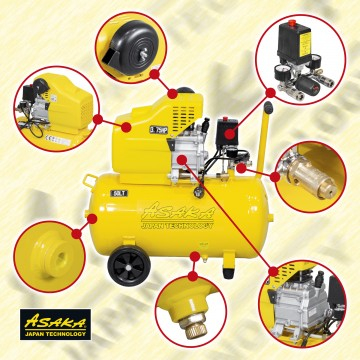 Compresor aer de ulei 50L cu motor 2.8 kW debit 260 l/min 1 piston presiune 8 bar +ulei (ASC-50-1) [1]