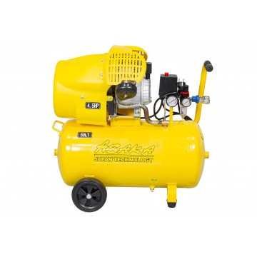 Compresor aer de ulei 50L cu motor 3.3 kW 4,5 CP debit 440 l/min 2 pistoane presiune 8 bar cu dezumidificator + ulel (ASC-50V) [16]