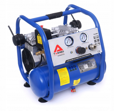 Compresor aer portabil 6L fara ulei silentios 1100W stomatologie (TA381) [5]
