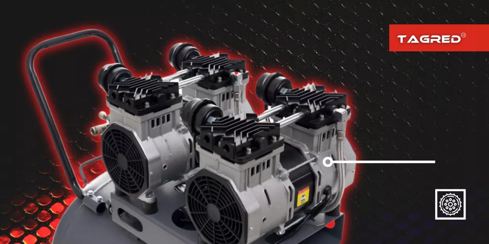 Compresor aer silentios 100L 230V 10BAR fara ulei 911L/min 3x2000W 8.2CP+regulator dezumidificator (TA3389) [2]