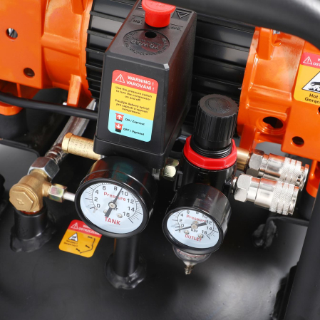 Compresor aer vertical silentios 100L 230V 10BAR fara ulei 395L/min 3000W (KD1389) [6]