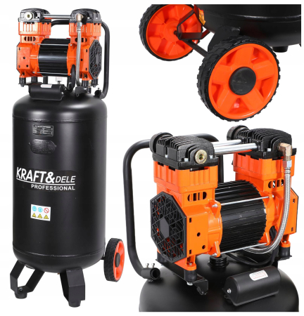 Compresor aer vertical silentios 100L 230V 10BAR fara ulei 395L/min 3000W (KD1389) [13]