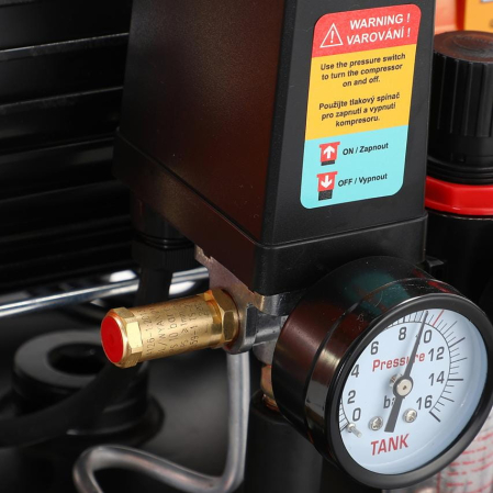 Compresor aer vertical silentios 100L 230V 10BAR fara ulei 395L/min 3000W (KD1389) [9]