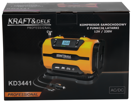 Compresor auto 12V 230V 10 bari lanterna LED afisaj LCD (KD3441) [8]