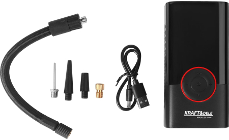 Compresor auto 3 in 1 cu acumulator, lanterna, baterie externa, 4000 mAh, 0.3-10 bar, 30 l /min (KD5499) [1]