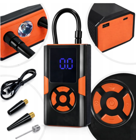 Accesorii auto - Compresor auto portabil cu acumulator 0.2–10.3 bar 5000mAh cu display LED si oprire automata (KD5534)