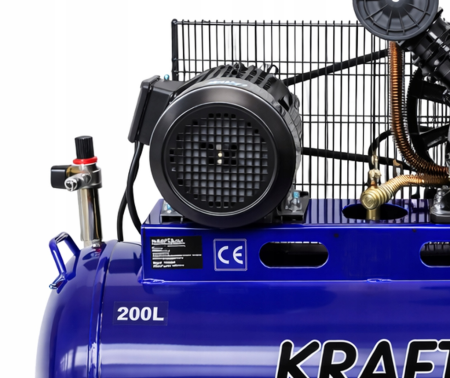 Compresor cu ulei 200L, 4100W, 650 l/min, 8 bar, 400V, industrial, albastru (KD4059) [4]