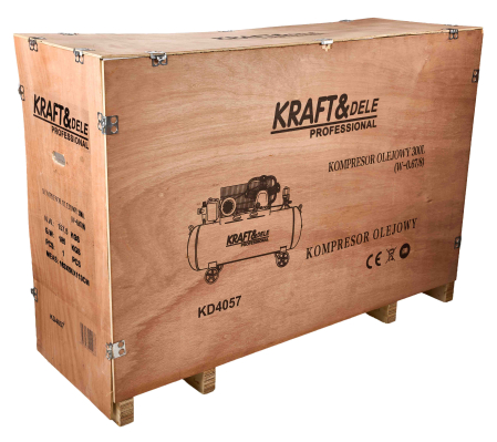 Compresor cu ulei 300L, 3 pistoane, 9.6 kW, 1460 l/min, 9 bar, 400V, transmisie curea (KD4057) [20]