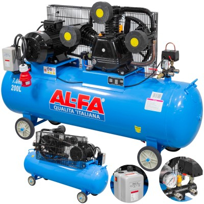 Compresoare - Compresor aer de ulei 200L cu motor 5,2 kW debit 910 l/min presiune 8 bar alimentare 400V 2850 rpm (ALC-200-3)