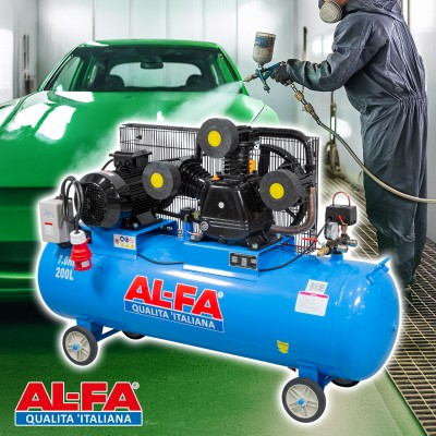 Compresor aer de ulei 200L cu motor 5,2 kW debit 910 l/min presiune 8 bar alimentare 400V 2850 rpm (ALC-200-3) [2]