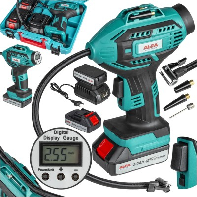 Compresoare - Compresor fara fir mini compresor pe baterie, pneumatic 9 bar cu manometru (ALCAP-21V)