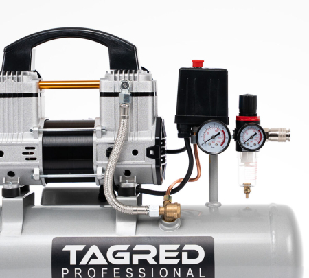 Compresor fara ulei cu doua pistoane 9l 1100w 230v 8 bar (TA327) [6]