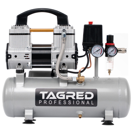 Scule electrice - Compresor fara ulei cu doua pistoane 9l 1100w 230v 8 bar (TA327)