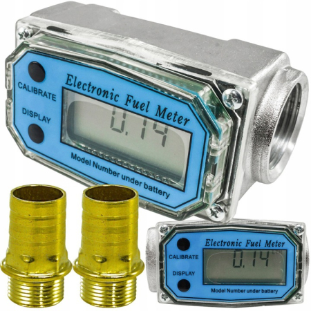 Altele - Contor electronic debit lichide 100L/min, conexiune 1 inch, carcasa aluminiu (V80213)