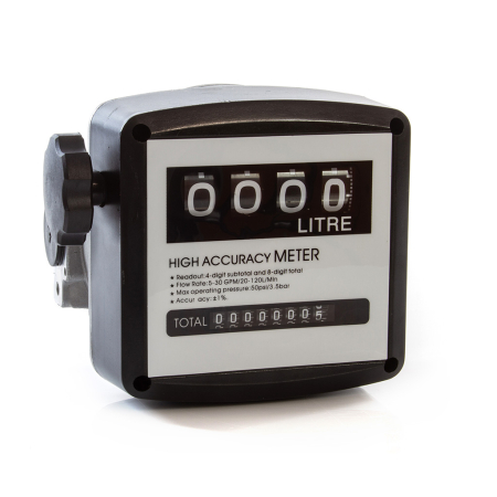Altele - Contor mecanic debitmetru motorina cu 4 cifre si totalizator 20-120l/min (M79954)
