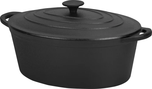 Casa - Cratita din fonta cu capac, 6.4 Litri, pentru fripturi, tocanite si mancaruri la cuptor (KD4246)