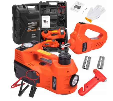 Cric auto hidraulic 12V 5T + pistol electric 350Nm + chei pentru roti  (KD1368) [0]