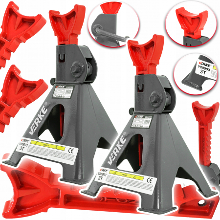 Cric hidraulic 2.5T 80-360mm talie joasa + set 2 suporti auto 3T (2.5T(+)+3T-2) [6]