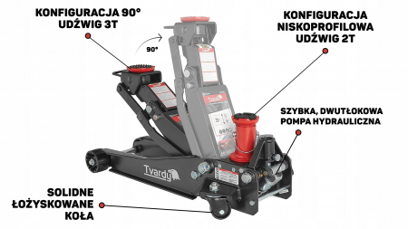 Cric hidraulic 3Tone cu inaltator profesional 98-770mm talie joasa pompa dubla 2 cilindri tip crocodil (T00310) [14]