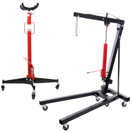 Scule Atelier Auto - Cric hidraulic pentru extras montat demontat cutii de viteze 500kg + Macara girafa hidraulica 2T atelier auto (KD322+KD333)