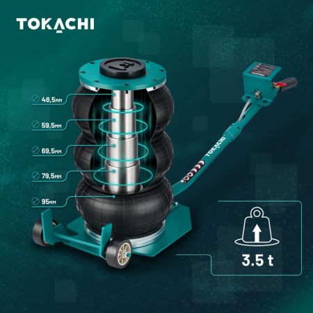 Cric pneumatic 3.5 Tone profesional cu pernă de aer pentru vulcanizare 14-40cm (NARBAL01) [6]