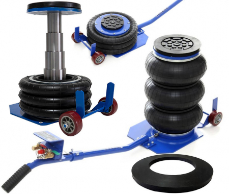 Cric pneumatic 3.5 Tone profesional cu pernă de aer pentru vulcanizare 14-40cm + Set 2 suporti sustinere tip capra 3 Tone auto (3.5TAIR+3T(2)) [15]
