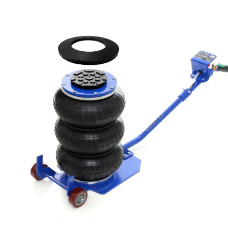 Cric pneumatic 3.5 Tone profesional cu pernă de aer pentru vulcanizare 14-40cm + Set 2 suporti sustinere tip capra 3 Tone auto (3.5TAIR+3T(2)) [1]