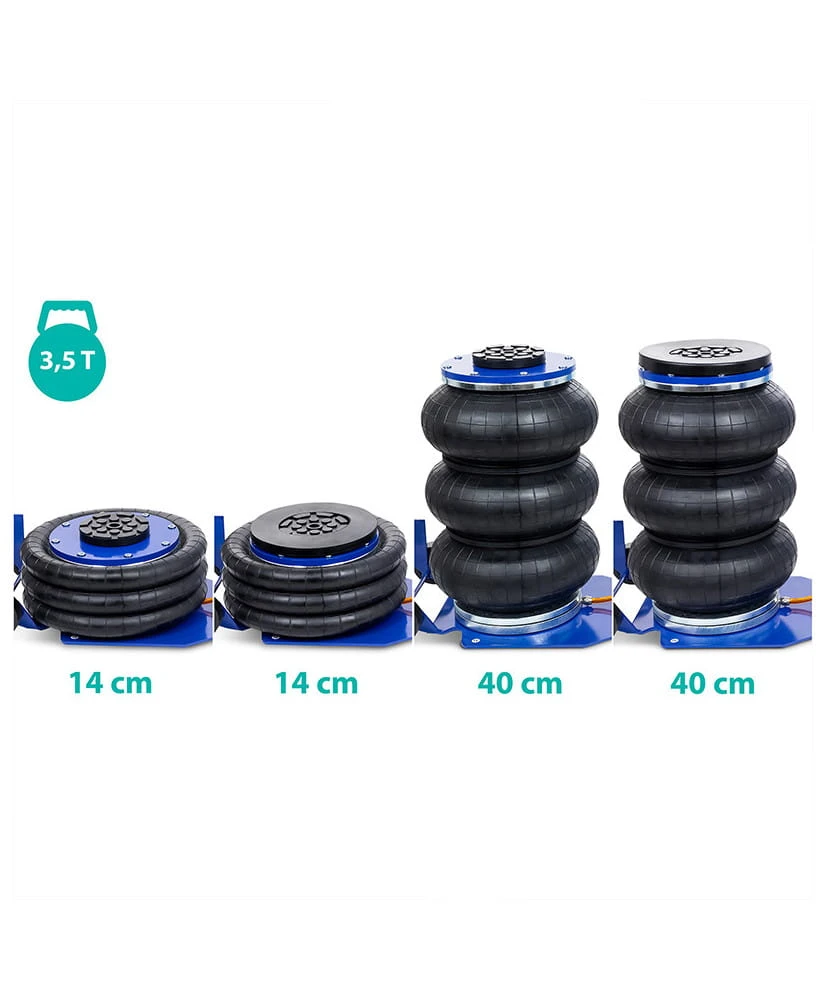 Cric pneumatic 3.5 Tone profesional cu pernă de aer pentru vulcanizare 14-40cm + Set 2 suporti sustinere tip capra 3 Tone auto (3.5TAIR+3T(2)) [5]