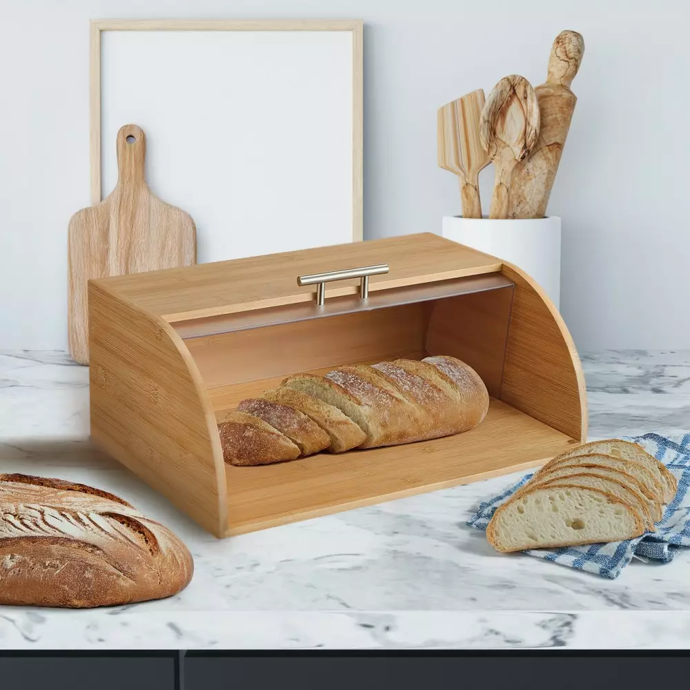 Cutie cos pentru pâine din bambus cu capac acrilic [0]