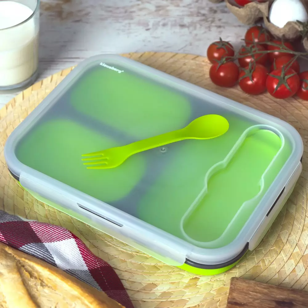 Cutie de pranz din silicon diverse culori 1100ml (KB-7024) [6]