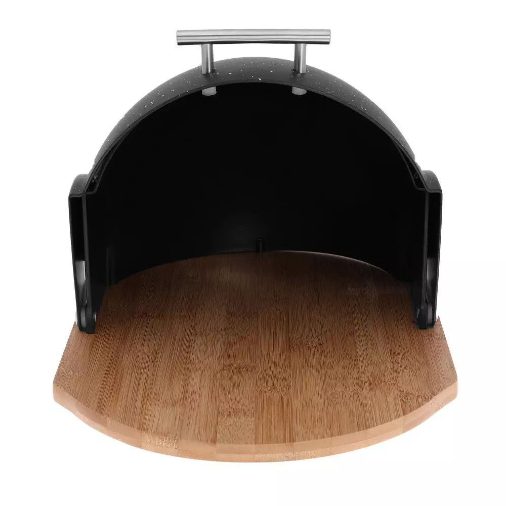 Cutie pentru paine din bambus si acrilic aspect marmura neagra  (KB-7277) [2]