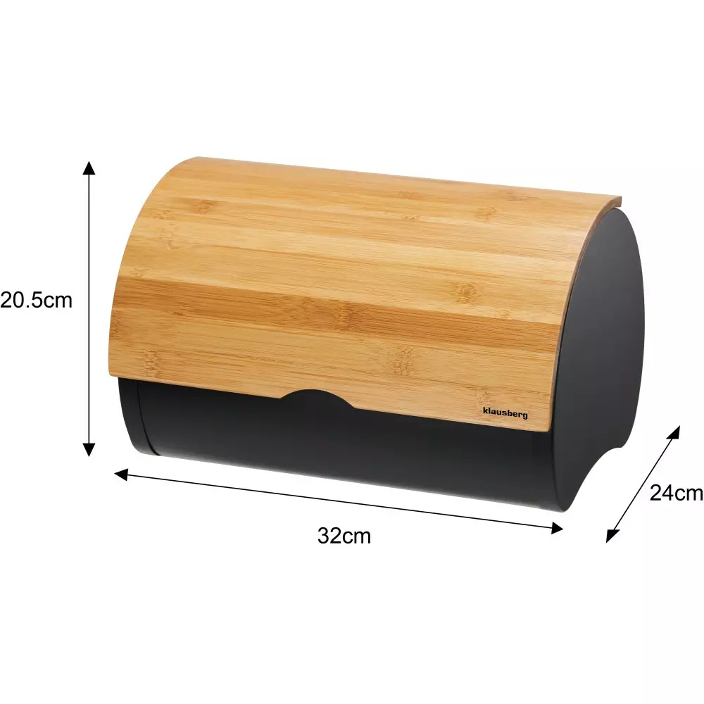 Cutie pentru paine din lemn neagra 32x24x20,5cm (KB-7711) [1]