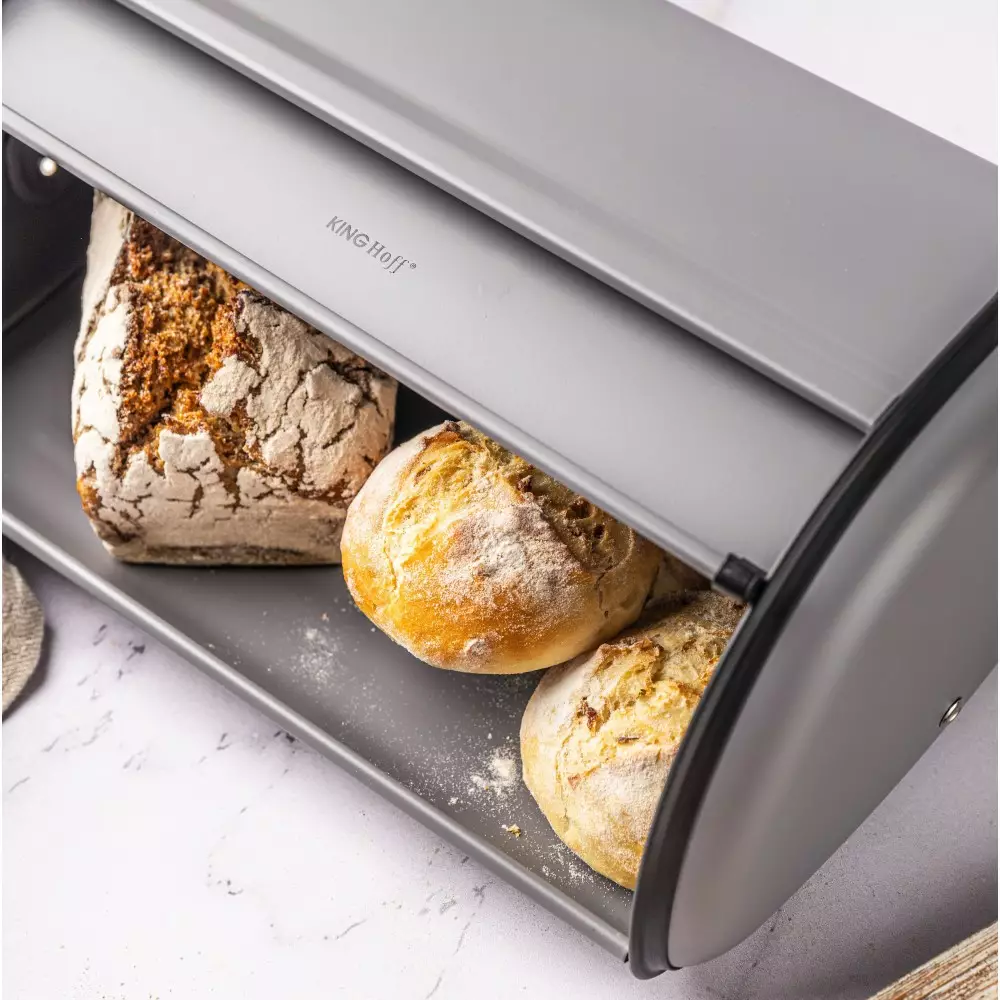 Cutie pentru paine din otel inoxidabil gri (KH-1751) [3]