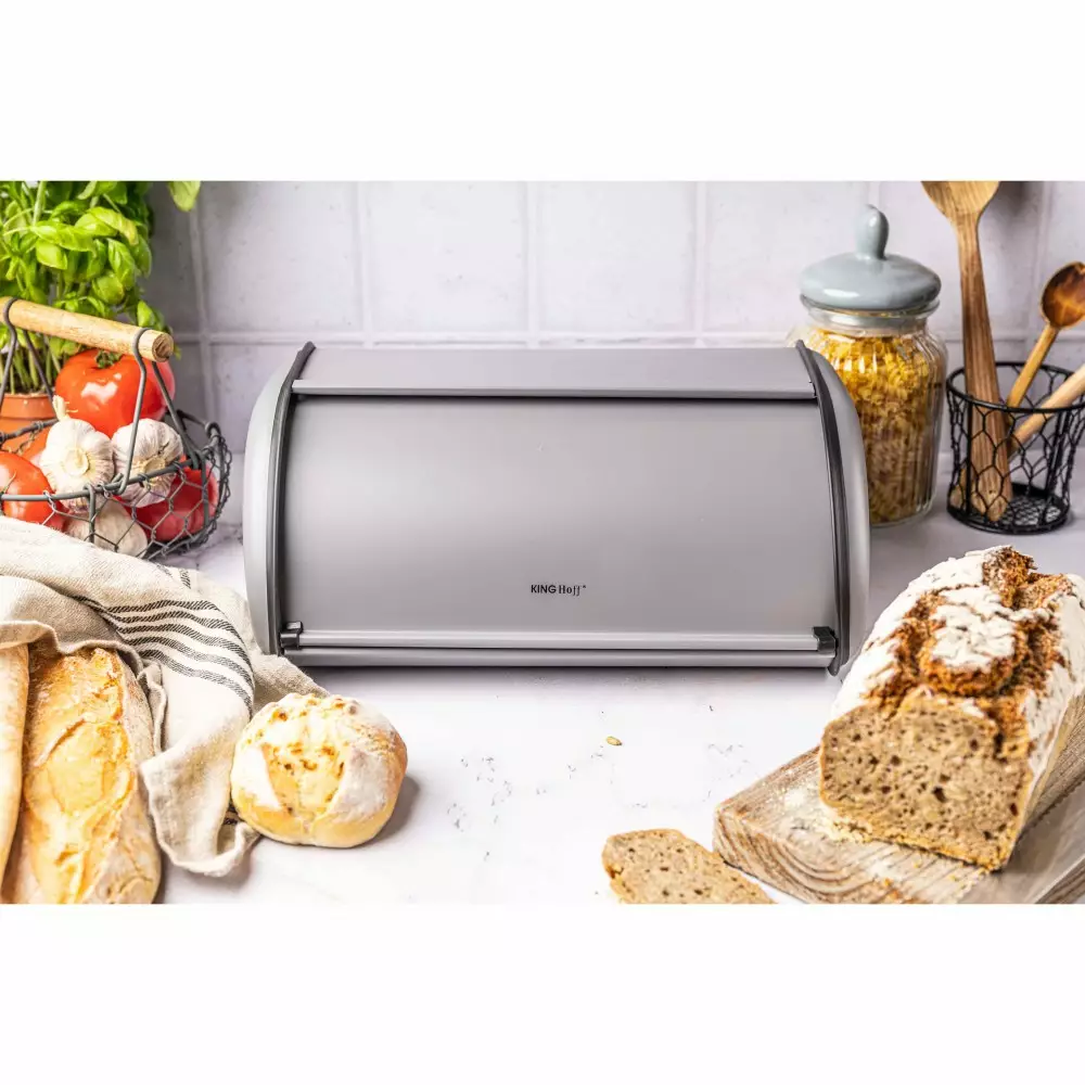 Cutie pentru paine din otel inoxidabil gri (KH-1751) [5]