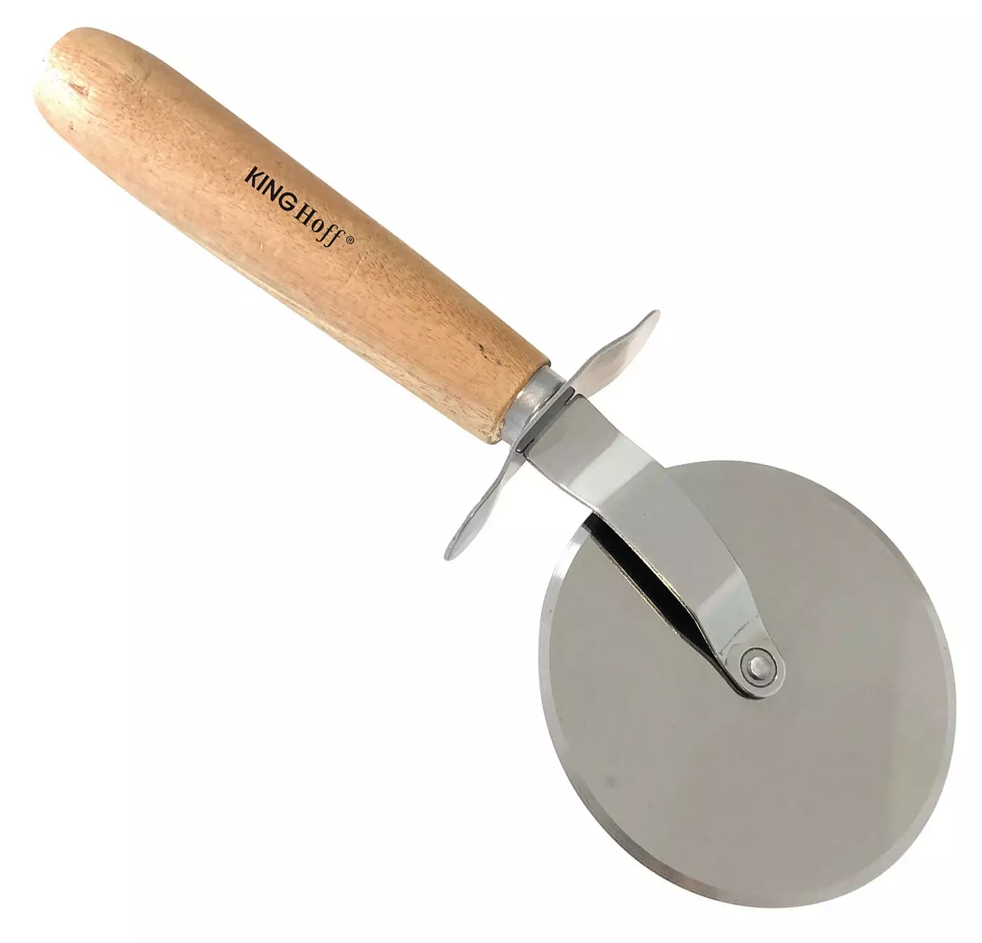 Ustensile bucatarie - Cutit pentru pizza din otel si bambus, diametru 9 cm (KH-1556)