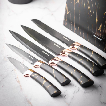 Cutite de bucatarie in suport negru cu design set 6 piese (KB-7768) [28]