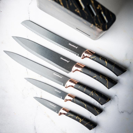 Cutite de bucatarie in suport negru cu design set 6 piese (KB-7768) [24]