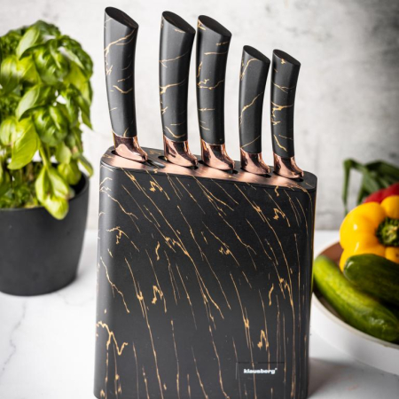 Cutite de bucatarie in suport negru cu design set 6 piese (KB-7768) [23]