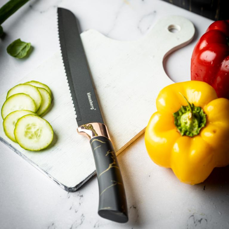 Cutite de bucatarie in suport negru cu design set 6 piese (KB-7768) [19]