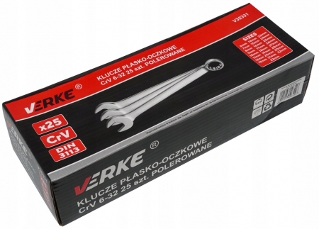Set 25 chei fixe combinate 6-32mm 25bucati piese Chrome-Vanadium Cr-V (V35331) [3]