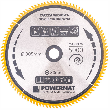 Disc circular vidia pentru finisaj si aluminiu 305x30 mm, 100 dinti, taiere ultra-precisa, PM0903 (TDD-305x30x100Z) [1]