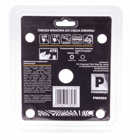 Disc circular vidia pentru lemn 125x22.2 mm, 40 dinti, taiere universala PM0895 (TDD-125x22.2x40Z) [6]