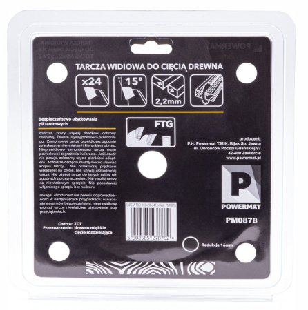 Disc circular vidia pentru lemn 160x20 mm, 24 dinti, taiere rapida PM0878 (TDD-160x20x24Z) [6]