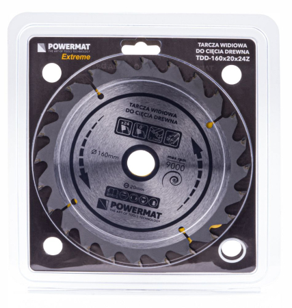Disc circular vidia pentru lemn 160x20 mm, 24 dinti, taiere rapida PM0878 (TDD-160x20x24Z) [1]