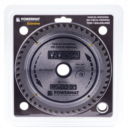 Disc circular vidia pentru lemn 160x20 mm, 48 dinti, taiere curata si precisa, PM0880 (TDD-160x20x48Z) [1]