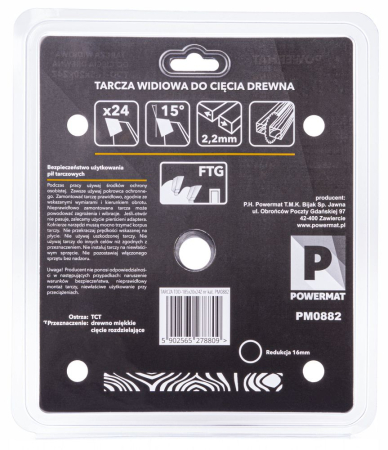 Disc circular vidia pentru lemn 185x20 mm, 24 dinti, taiere rapida si debitare, PM0882 (TDD-185x20x24Z) [6]