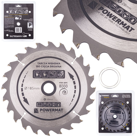 Scule electrice - Disc circular vidia pentru lemn 185x20 mm, 24 dinti, taiere rapida si debitare, PM0882 (TDD-185x20x24Z)