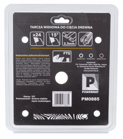 Disc circular vidia pentru lemn 190x30 mm, 24 dinti, taiere rapida si debitare,PM0885 (TDD-190x30x24Z) [5]