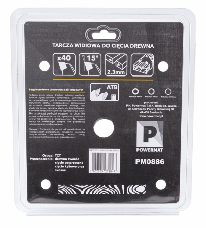 Disc circular vidia pentru lemn 190x30 mm, 40 dinti, taiere universala, PM0886 (TDD-190x30x40Z) [5]
