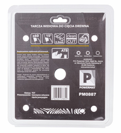 Disc circular vidia pentru lemn 190x30 mm, 60 dinti, taiere de precizie si finisaj, PM0887 (TDD-190x30x60Z) [6]